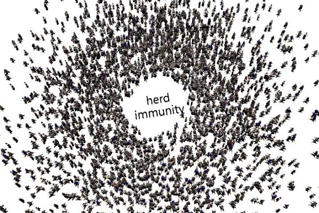אילוסטרציה של התקהלות של אנשים רבים, חסינות עדר נגד הקורונה